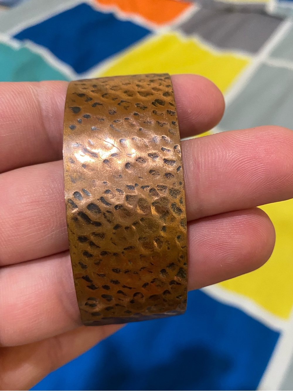 Hammered Copper Cuff Bracelet - Rustic Metal Statement